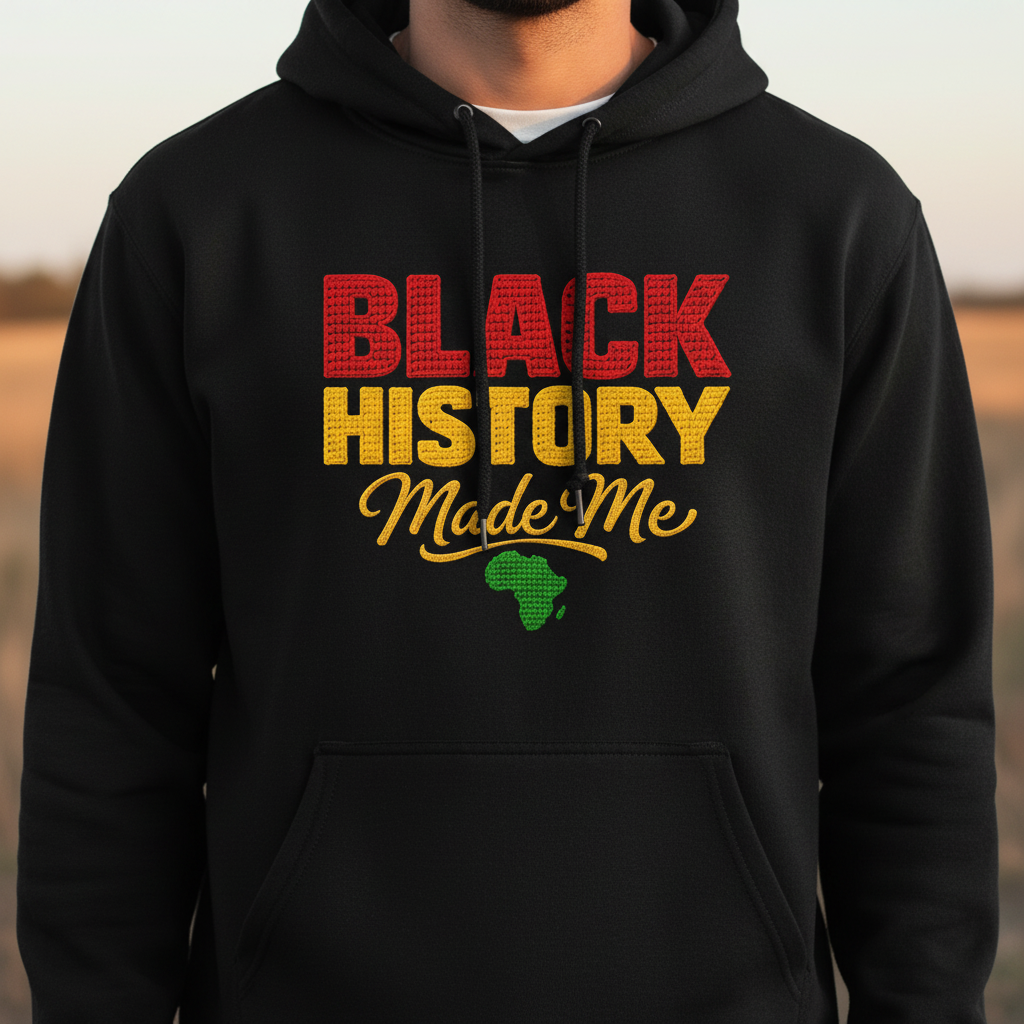 Black History Made Me Hoodie, Pan-African Black Excellence Sweatshirt, Juneteenth Gift, Afrocentric Streetwear, Black Pride Apparel