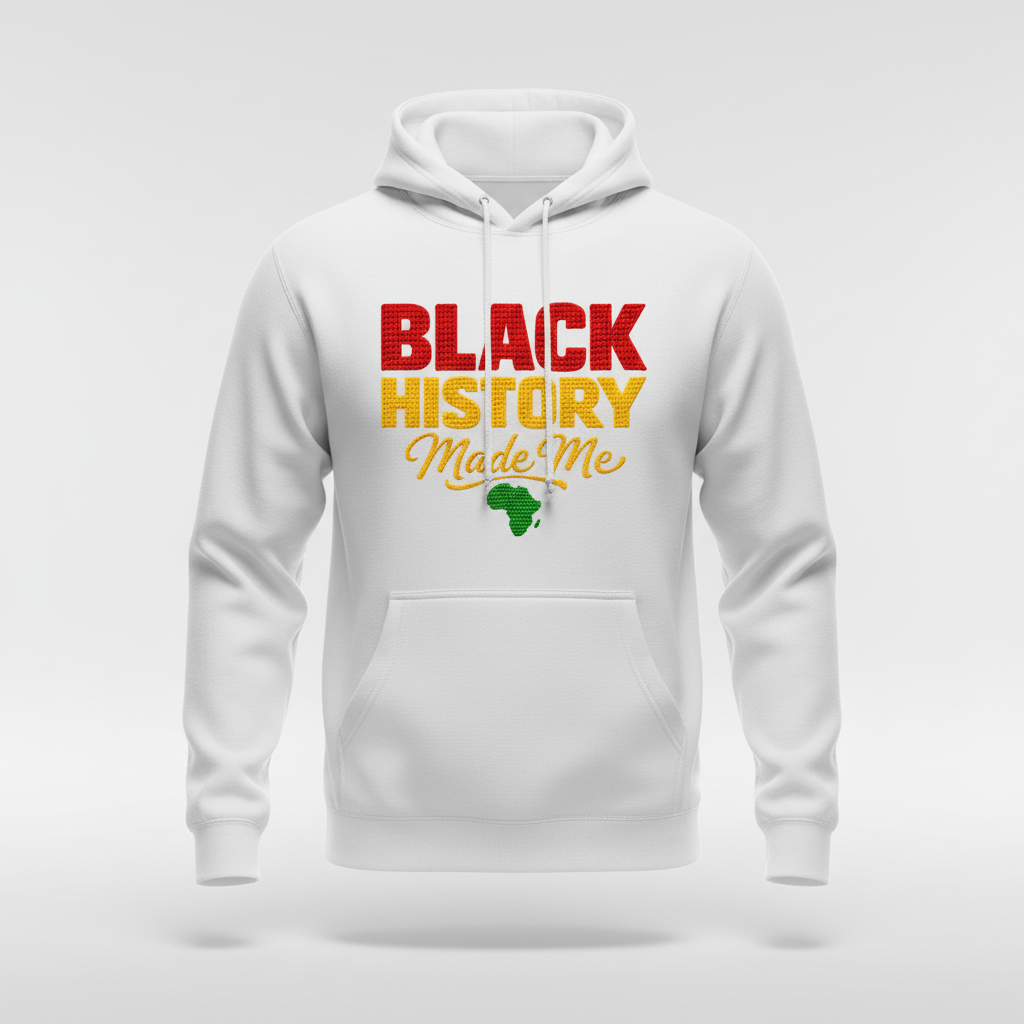 Black History Made Me Hoodie, Pan-African Black Excellence Sweatshirt, Juneteenth Gift, Afrocentric Streetwear, Black Pride Apparel