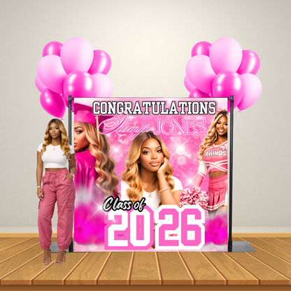Custom Graduation Backdrop | Class of 2026 Photo Banner | Personalized Party Decorations | Custom Senior Portrait Sign | Sports & Colors