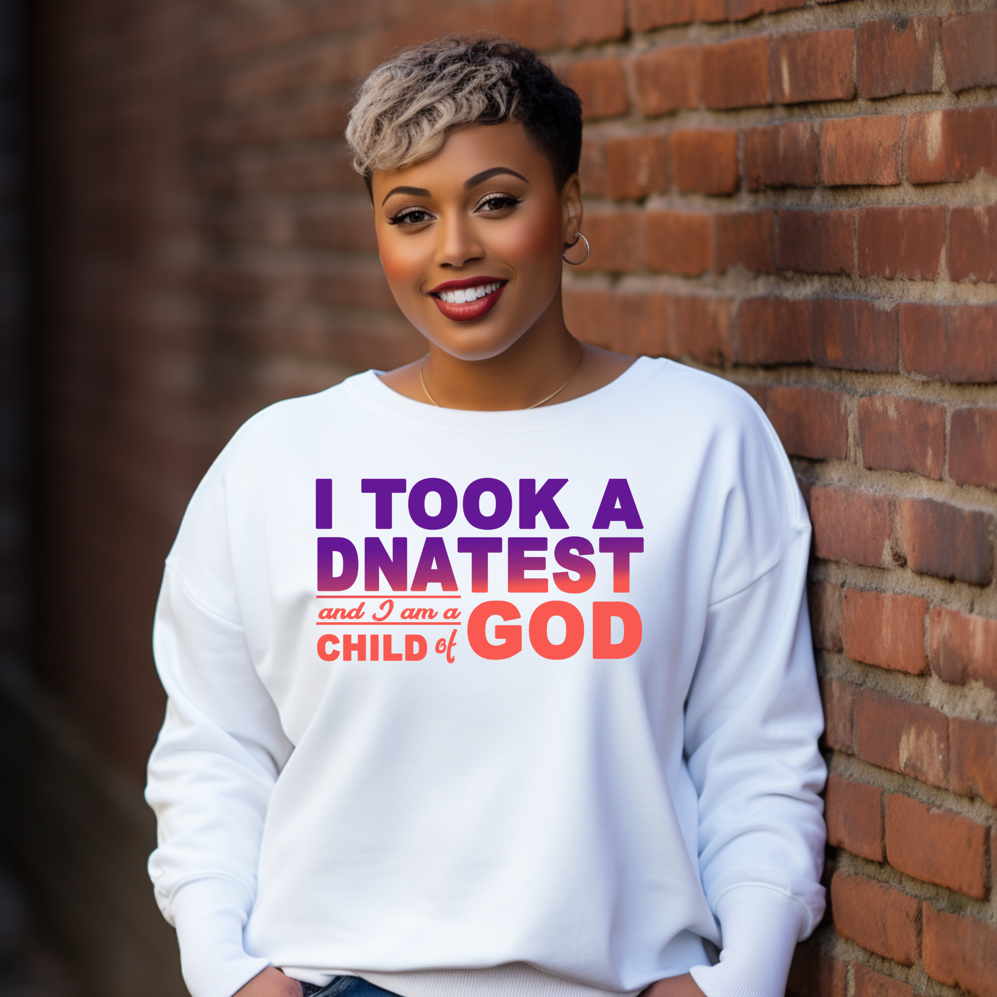 "I Took a DNA Test – Child of GOD Christian Sweatshirt | Faith-Based Crewneck" - S & M Unique Shirts, LLC