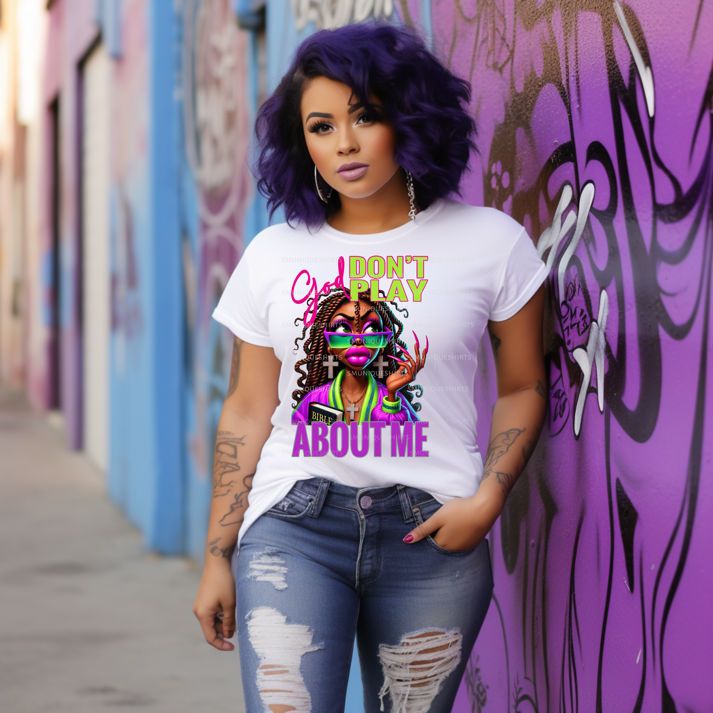 God Don't Play About Me PNG | Christian Faith Sublimation Design | Religious Quote Digital Download for Shirts & Mugs #1