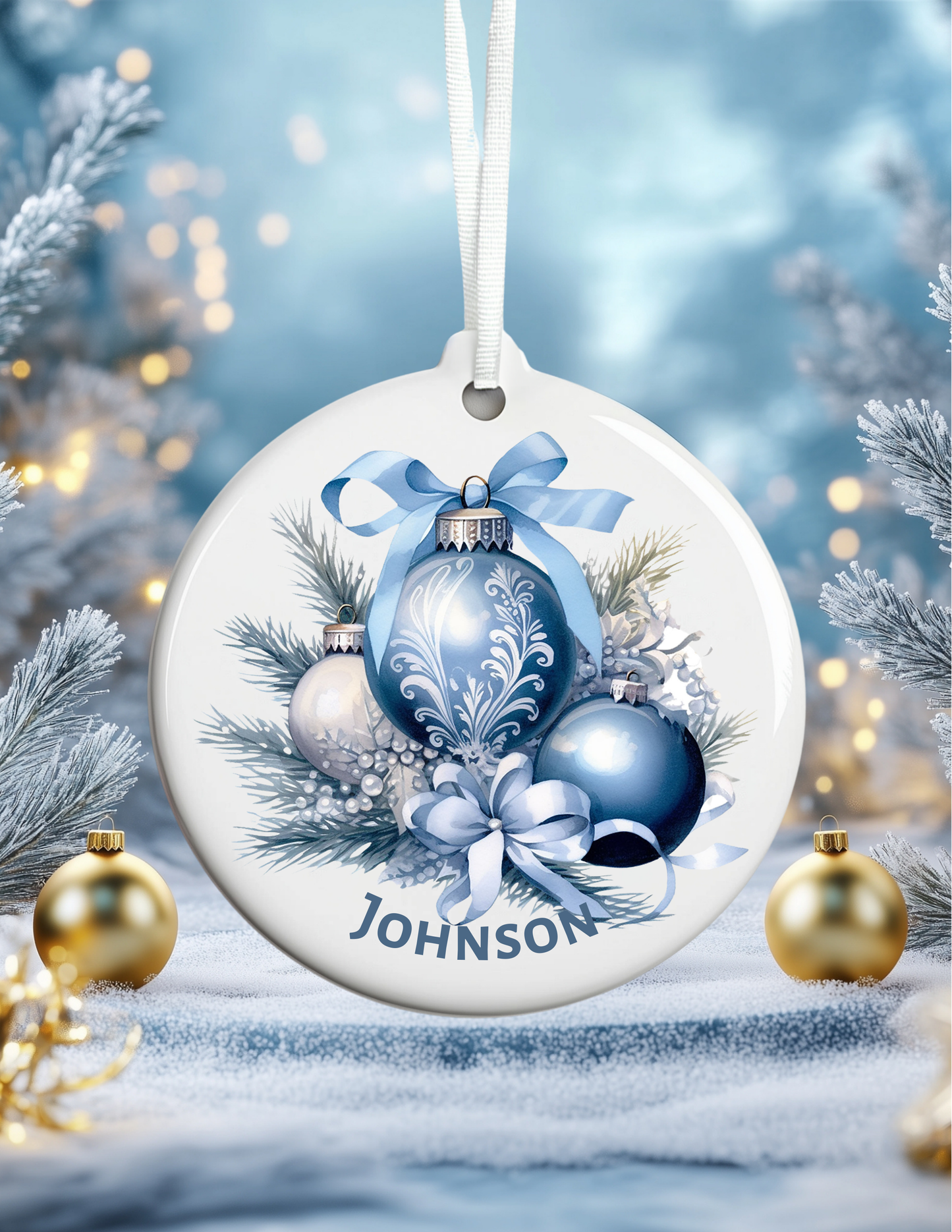 Personalized Family Name Christmas Ornament - S & M Unique Shirts, LLC