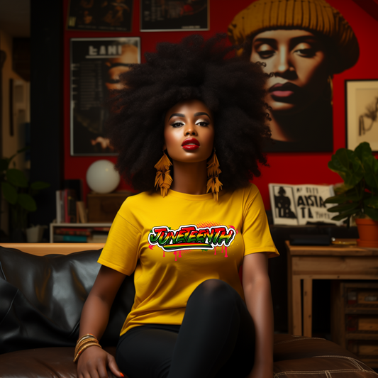Bold Juneteenth T-Shirt – Red, Yellow & Green Letters | Kids & Adults Sizes - S & M Unique Shirts, LLC