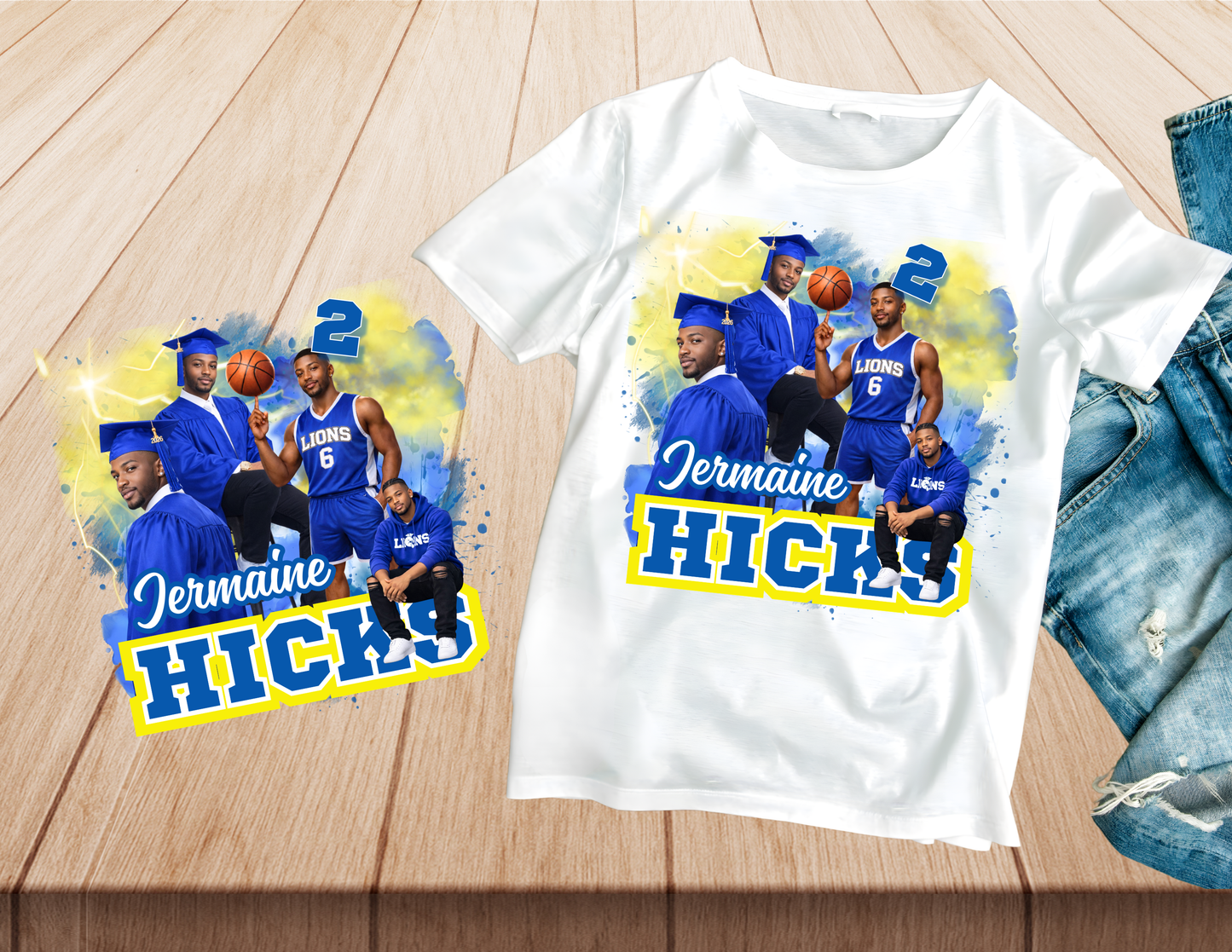 Custom Graduation Photo T-Shirt | Class of 2026 Sports & Color Tee | Personalized Senior Picture Shirt | Custom Grad Party Gift