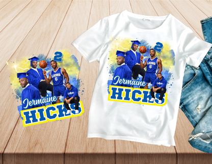 Custom Graduation Photo T-Shirt | Class of 2026 Sports & Color Tee | Personalized Senior Picture Shirt | Custom Grad Party Gift