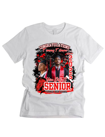 Custom 2025 Senior Graduate T-Shirt – Personalized Sublimation Tee for High School, Sorority or College Seniors - S & M Unique Shirts, LLC