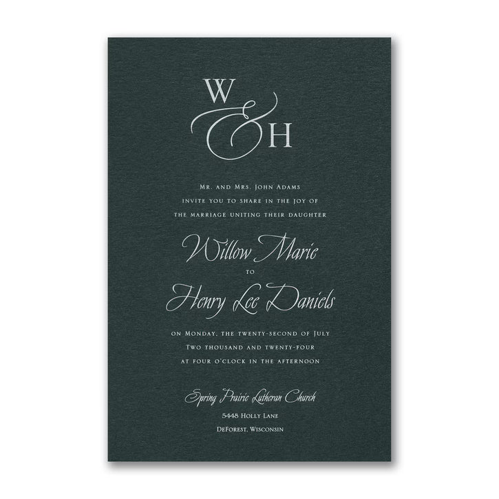 Willow Tree Wedding Invitation | Personalized White Ink Invitations