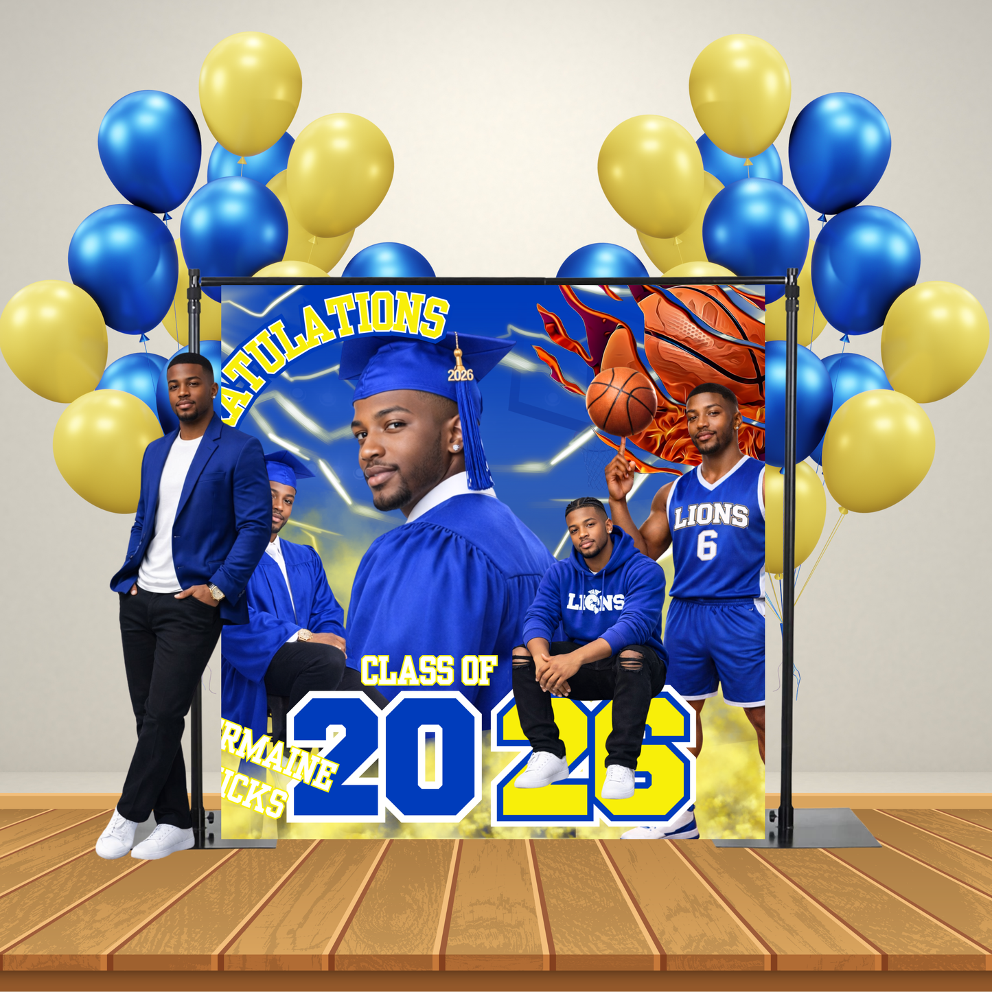 Custom Graduation Backdrop | Class of 2026 Photo Banner | Personalized Party Decorations | Custom Senior Portrait Sign | Sports & Colors