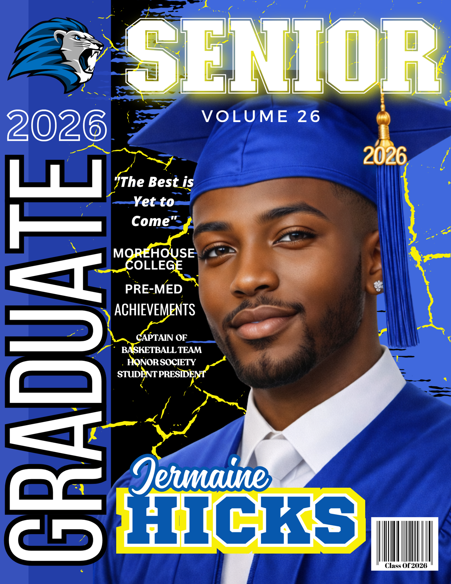 Custom Graduation Magazine Cover | Personalized Class of 2026 Senior Portrait Gift | Unique Grad Decor | High School Senior Keepsake - Digital File Only