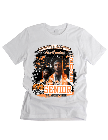 Custom 2025 Senior Graduate T-Shirt – Personalized Sublimation Tee for High School, Sorority or College Seniors - S & M Unique Shirts, LLC