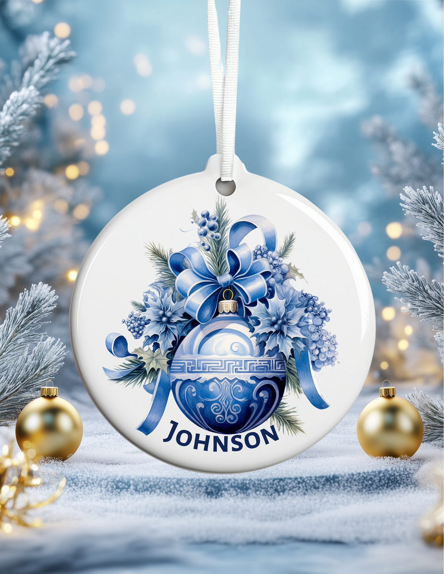 Personalized Family Name Christmas Ornament - S & M Unique Shirts, LLC