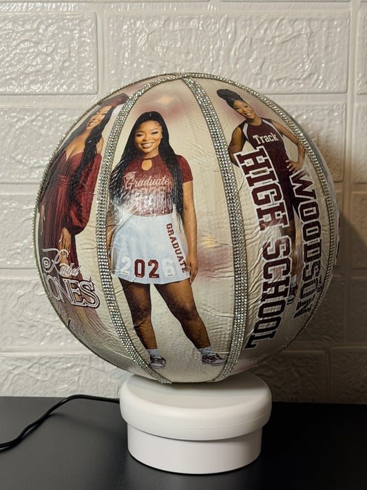 Custom Graduation Basketball | Class of 2026 Senior Sports Gift | Personalized Photo Basketball with Name | Custom School Colors