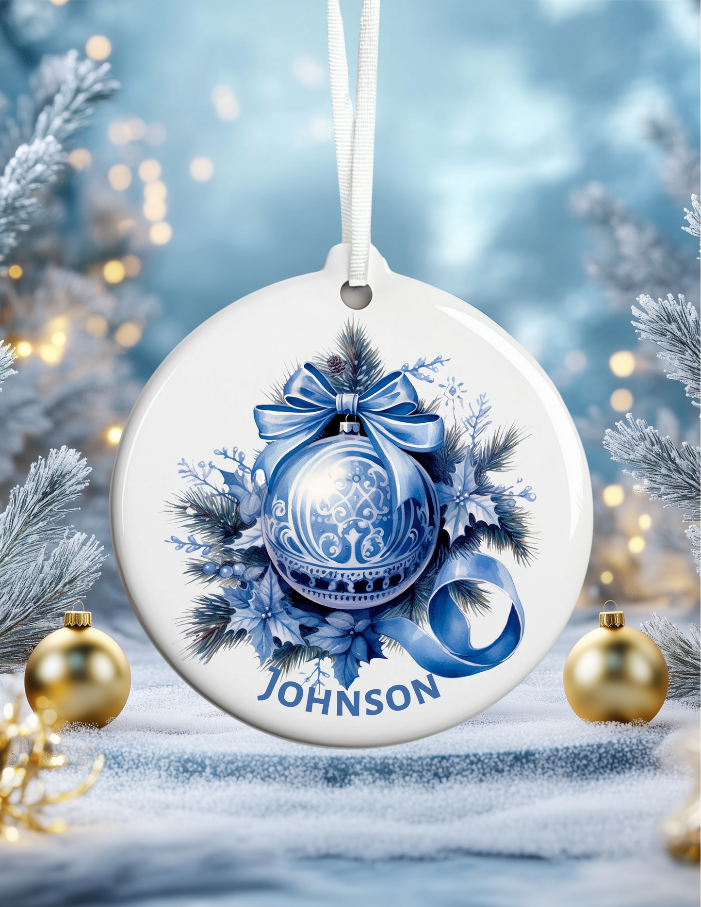 Personalized Family Name Christmas Ornament - S & M Unique Shirts, LLC