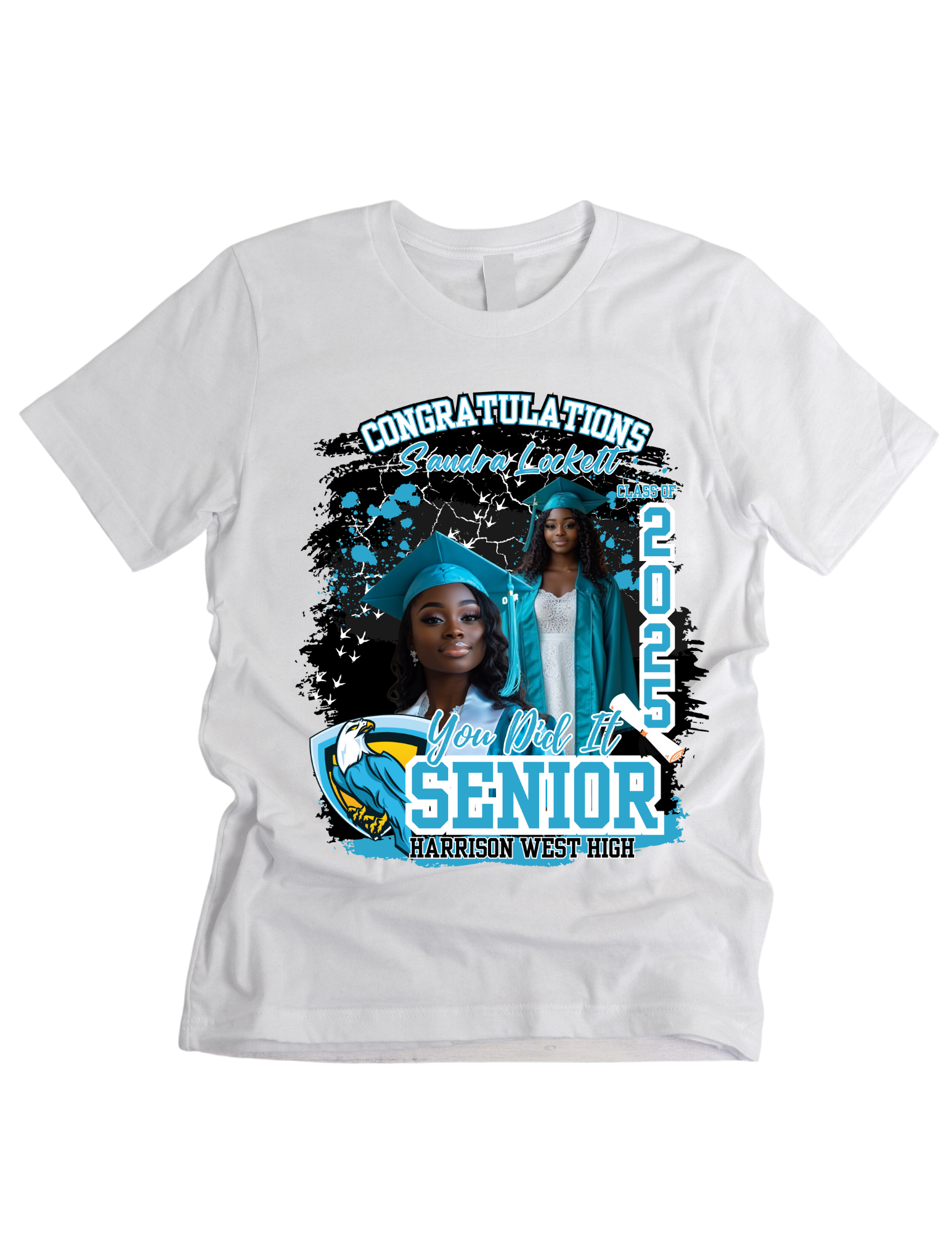 Custom 2025 Senior Graduate T-Shirt – Personalized Sublimation Tee for High School, Sorority or College Seniors - S & M Unique Shirts, LLC