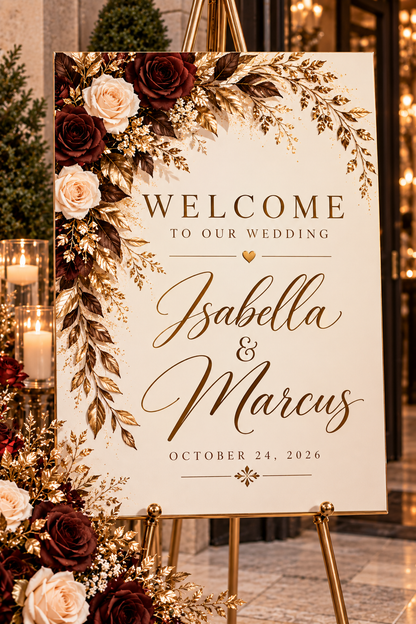 Personalized Wedding Welcome Sign | Foam Board & Acrylic