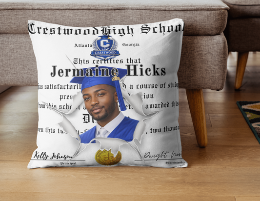 Custom Graduation Photo Pillow | Class of 2026 Senior Keepsake | Football Butterfly Photo Collage Themes | Multi-Theme Double-Sided Cushions | Unique Grad Gift