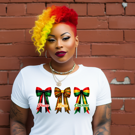 Peace Love Power Bows – Black History Month Premium T-Shirt