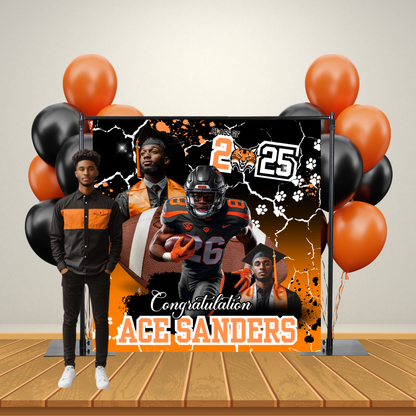 Custom Graduation Backdrop with Pole Pockets | Personalized Photo Backdrop for Graduation Parties & Photoshoots - S & M Unique Shirts, LLC