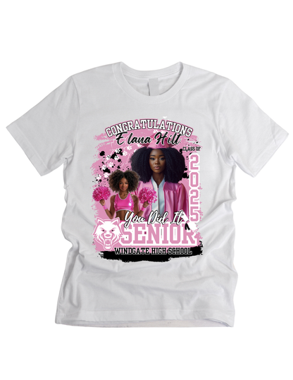 Custom 2025 Senior Graduate T-Shirt – Personalized Sublimation Tee for High School, Sorority or College Seniors - S & M Unique Shirts, LLC