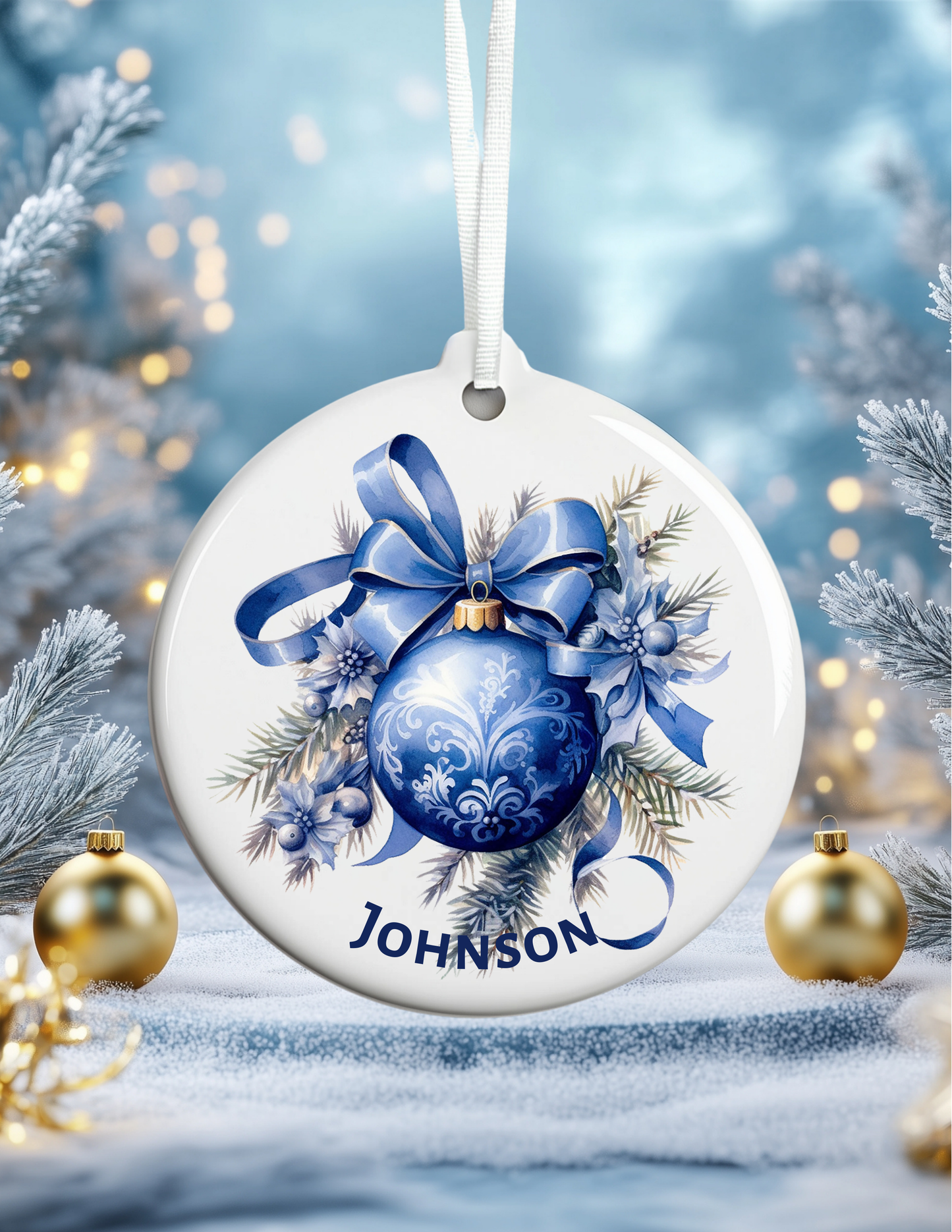 Personalized Family Name Christmas Ornament - S & M Unique Shirts, LLC