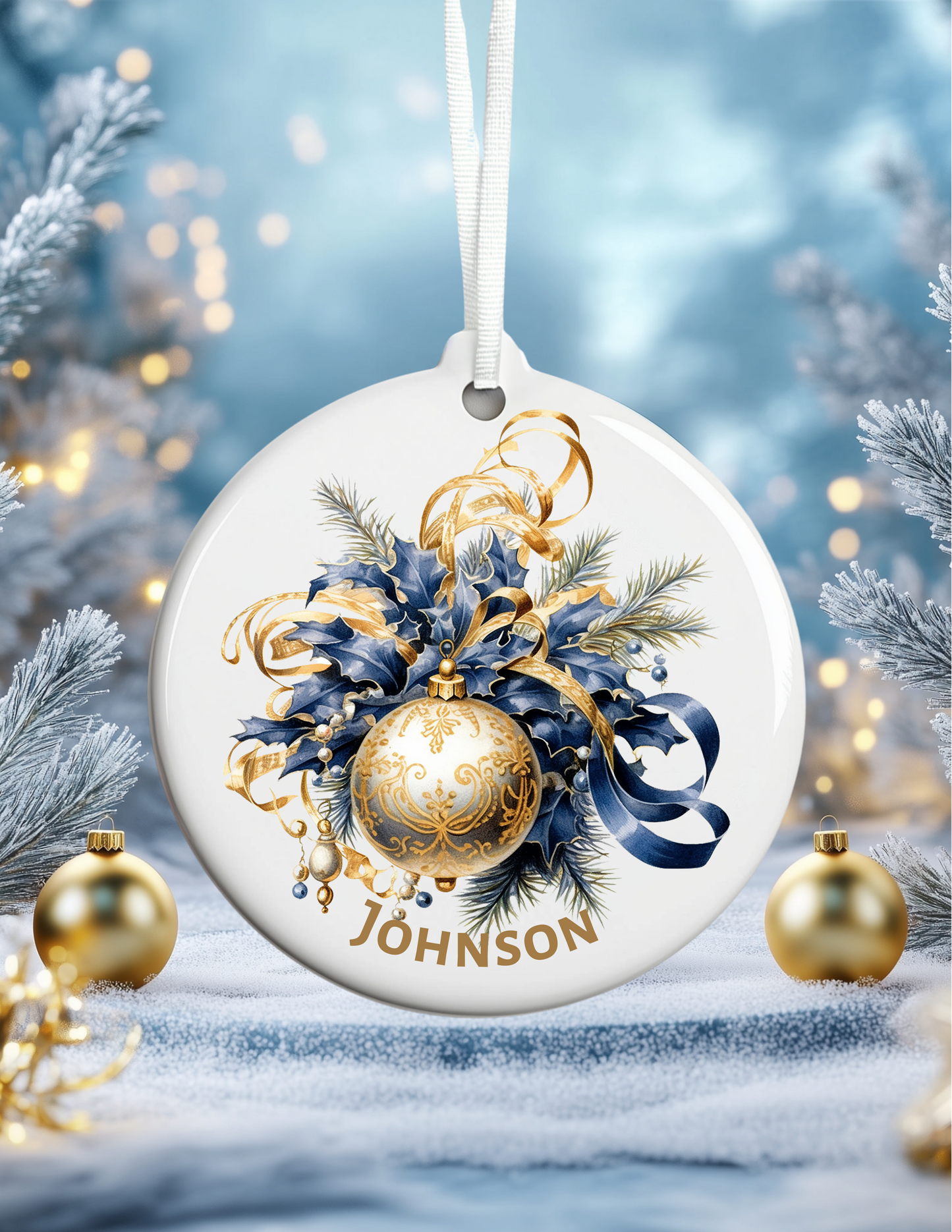 Personalized Family Name Christmas Ornament - S & M Unique Shirts, LLC