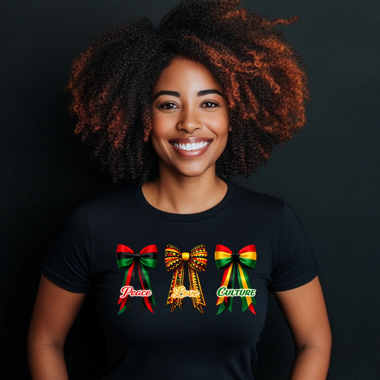 Peace Love Power Bows – Black History Month Premium T-Shirt