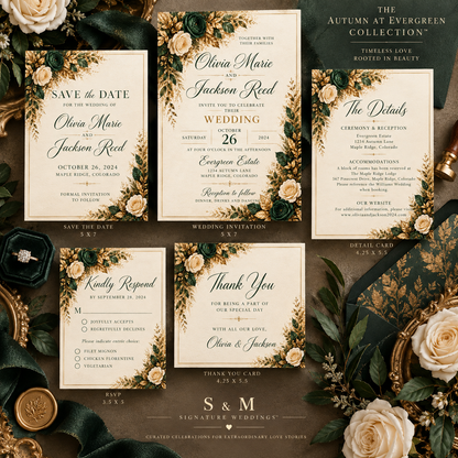 The Autumn at Evergreen Wedding Stationery Suite