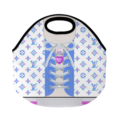 Stylish Purse-Inspired Blue, White and Fushia Tote, Coaster, Tumbler or Set – 91 and 13