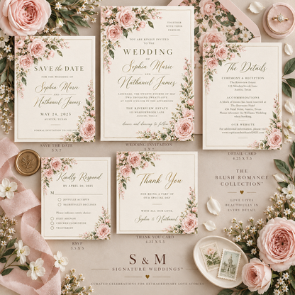 The Blush Romance Collection Wedding Stationery Suite