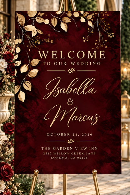 The Merlot Estate Collection Wedding Stationery & Welcome Sign Suite