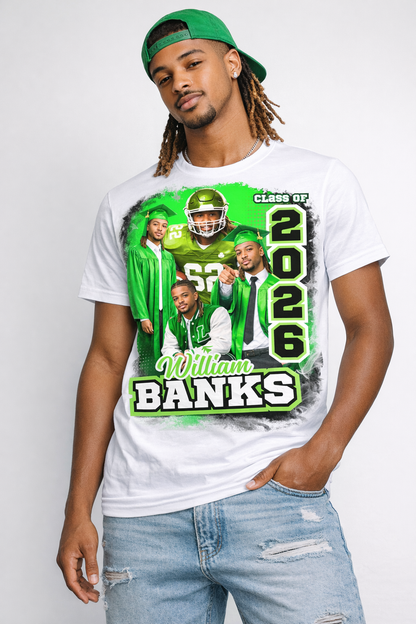 Custom Graduation Photo T-Shirt | Class of 2026 Sports & Color Tee | Personalized Senior Picture Shirt | Custom Grad Party Gift