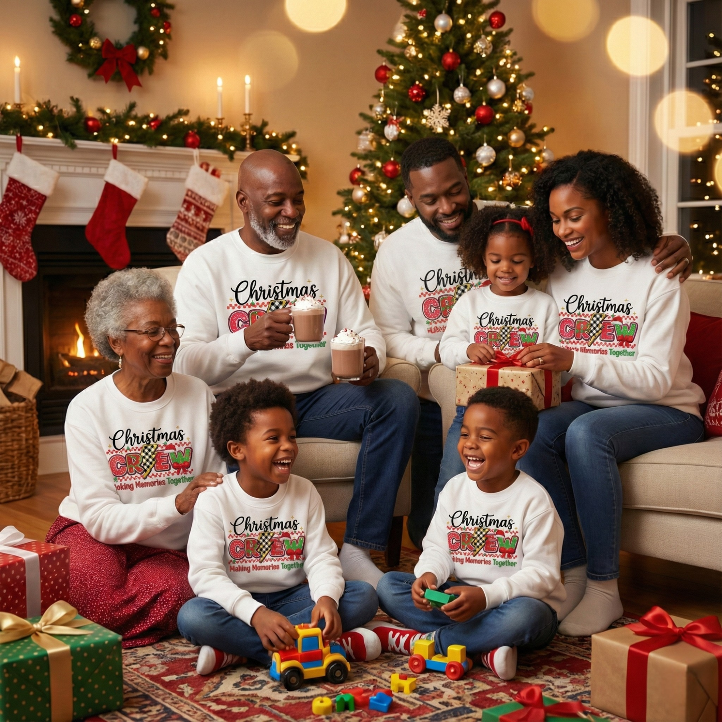 Christmas Crew Shirt | Matching Family Holiday Sweatshirt | Retro Checkerboard Xmas Tee | Making Memories Group Gift | Funny Christmas Party Top