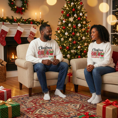 Christmas Crew Shirt | Matching Family Holiday Sweatshirt | Retro Checkerboard Xmas Tee | Making Memories Group Gift | Funny Christmas Party Top