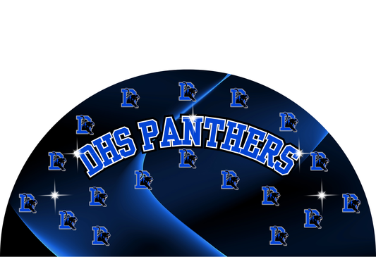 Blue and black custom event clack fan