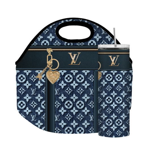 Stylish Purse-Inspired Denim Blue Tote, Coaster, Tumbler or Set – 12 and 13 (2)