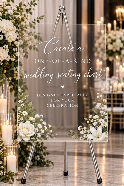 Design Your Own Custom Wedding Seating Chart | Acrylic or Foam Board