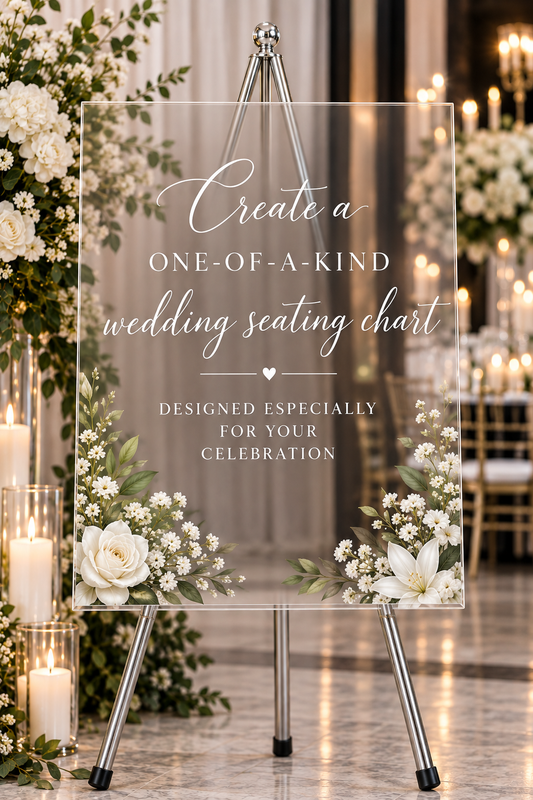 Design Your Own Custom Wedding Seating Chart | Acrylic or Foam Board