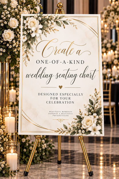 Design Your Own Custom Wedding Seating Chart | Acrylic or Foam Board