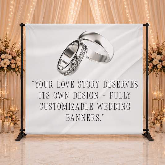 Custom Wedding Backdrop Banner 8x8 – Design Your Own