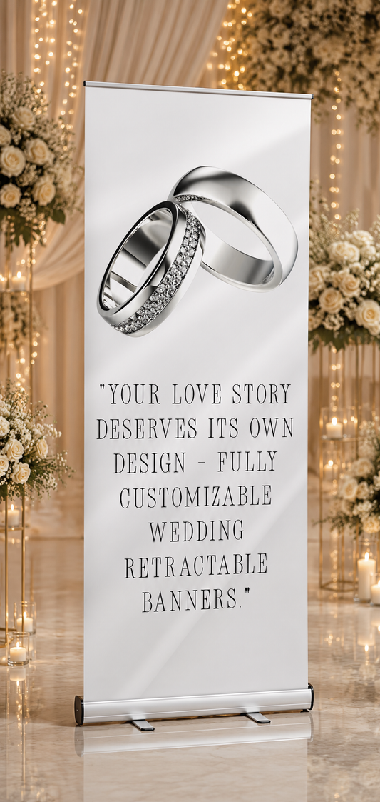Custom Wedding Retractable Banner 31.5" x 80" – Design Your Own