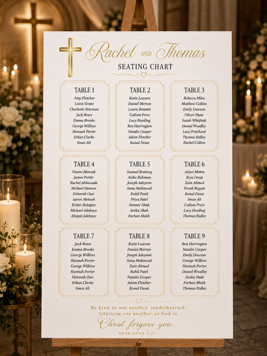 Faith-Centered Wedding Seating Chart