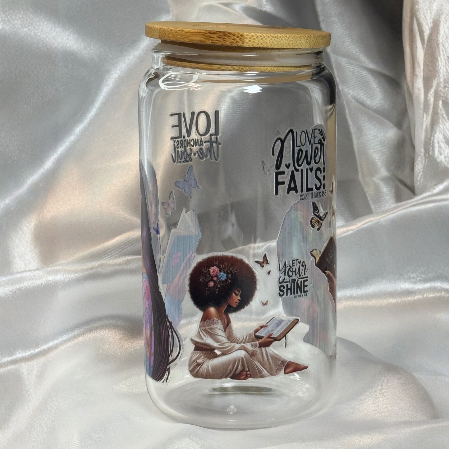 Praying Ladies Libby Glass w/3 images| Christian Gift | Inspirational Drinkware