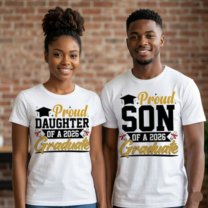 Proud 2026 Graduate Family Shirt Collection | Personalized School Colors | Senior Mom Dad Sister Brother Grandma Grandpa Aunt Uncle Friend Tee