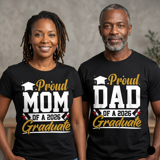 Proud 2026 Graduate Family Shirt Collection | Personalized School Colors | Senior Mom Dad Sister Brother Grandma Grandpa Aunt Uncle Friend Tee