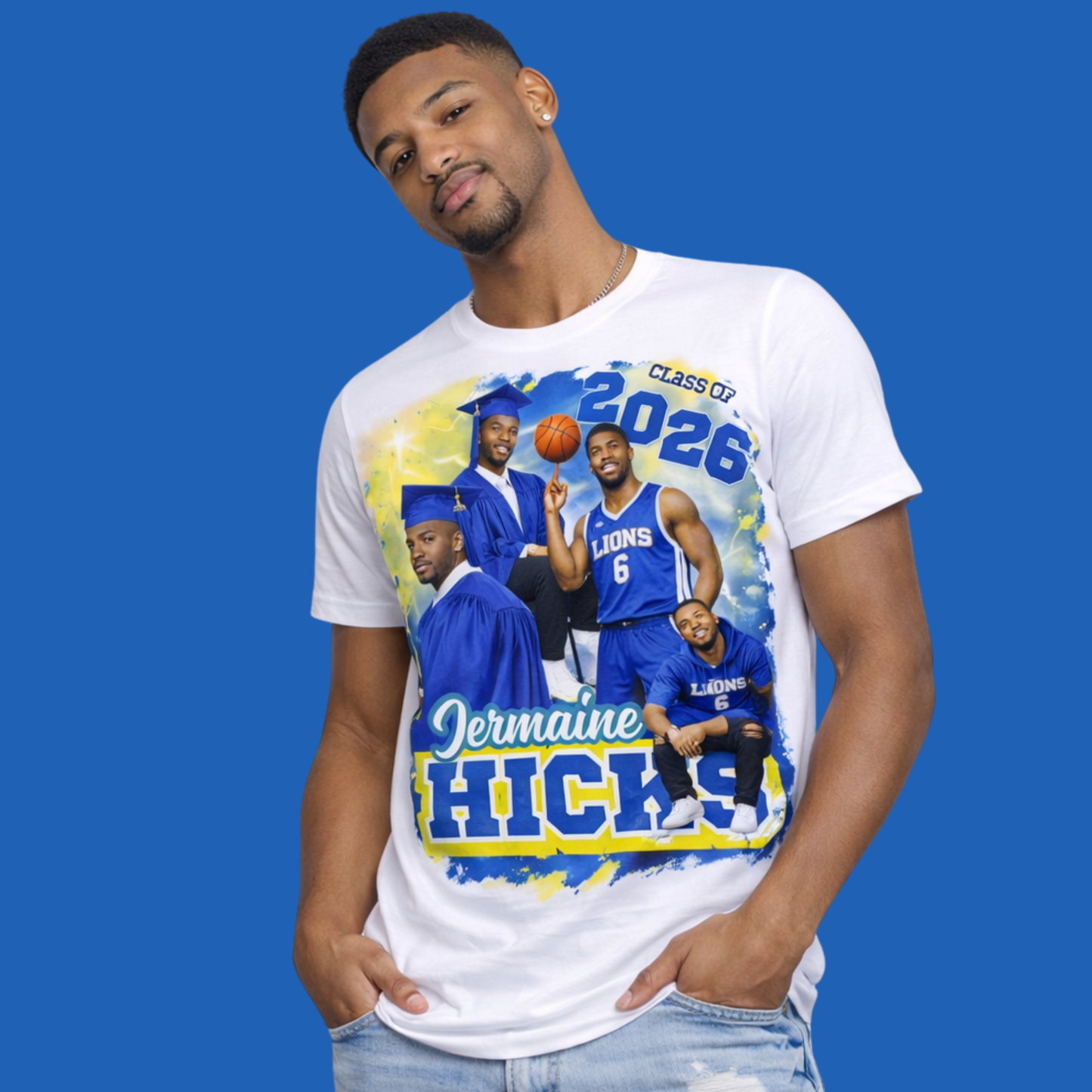 Custom Graduation Photo T-Shirt | Class of 2026 Sports & Color Tee | Personalized Senior Picture Shirt | Custom Grad Party Gift