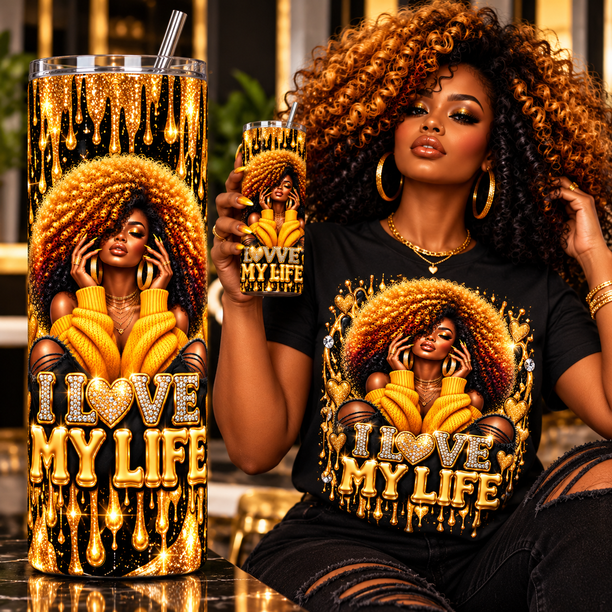 I Love My Life — Custom Shirt & Matching Tumbler Bundle