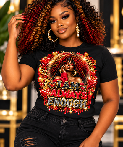 I Am Always Enough — Custom T-Shirt or Sweatshirt & Matching Tumbler Bundle
