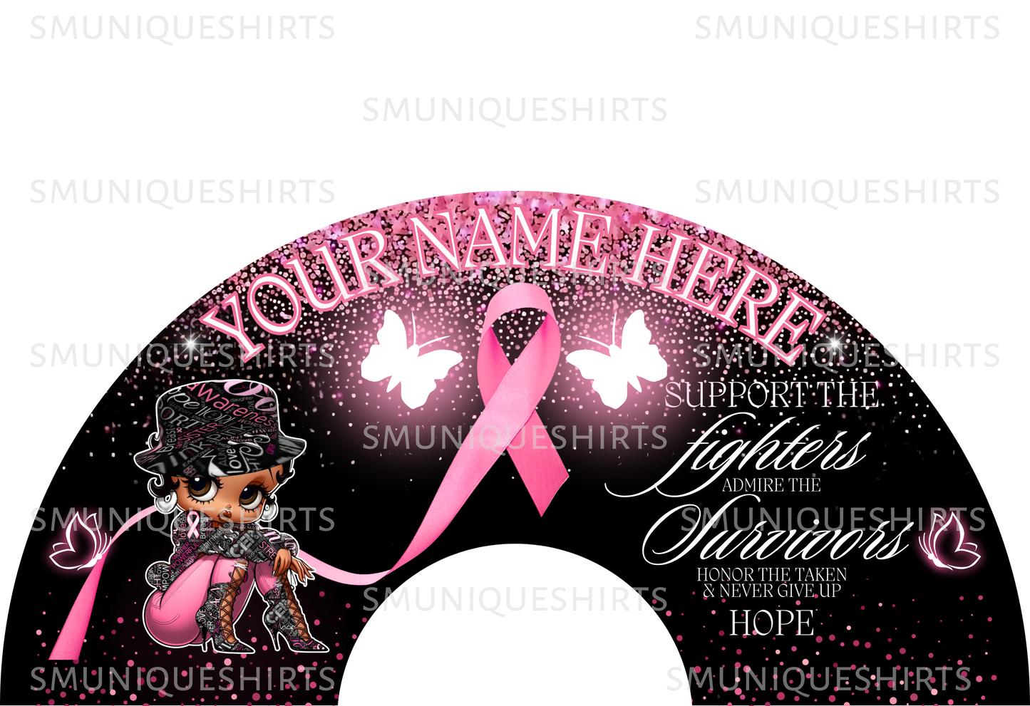 Custom Breast Cancer Awareness Clack Fan | Pink Ribbon Folding Hand Fan | Support Survivor Gifts