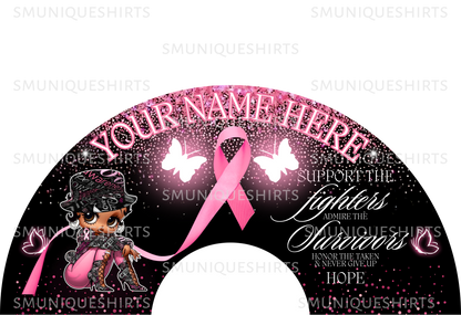 Custom Breast Cancer Awareness Clack Fan | Pink Ribbon Folding Hand Fan | Support Survivor Gifts