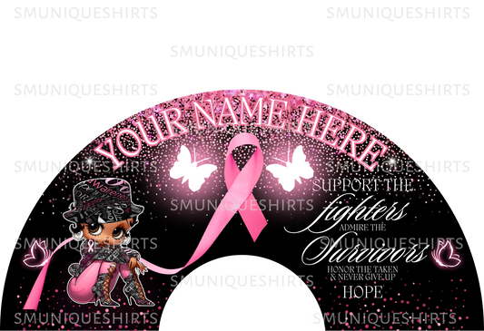 Custom Breast Cancer Awareness Clack Fan | Pink Ribbon Folding Hand Fan | Support Survivor Gifts